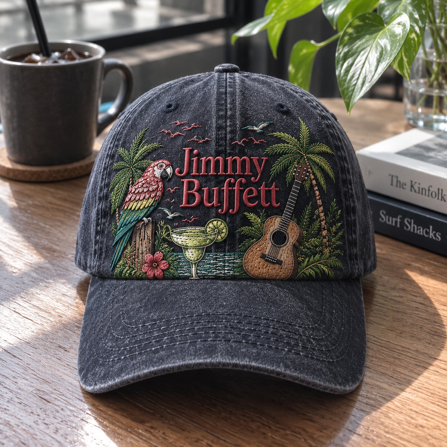 Jimmy Buffett Tropical Paradise Embroidered Denim Cap